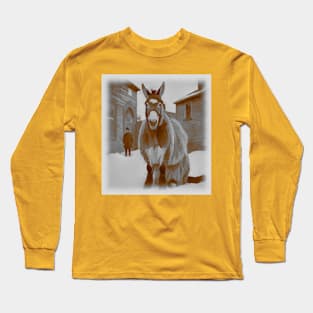 Christmas cat donkey Long Sleeve T-Shirt